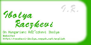 ibolya raczkevi business card